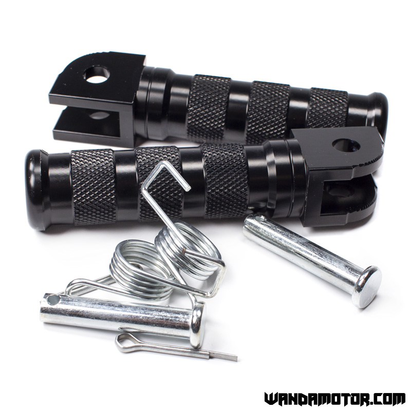 Foot pegs aluminium universal black